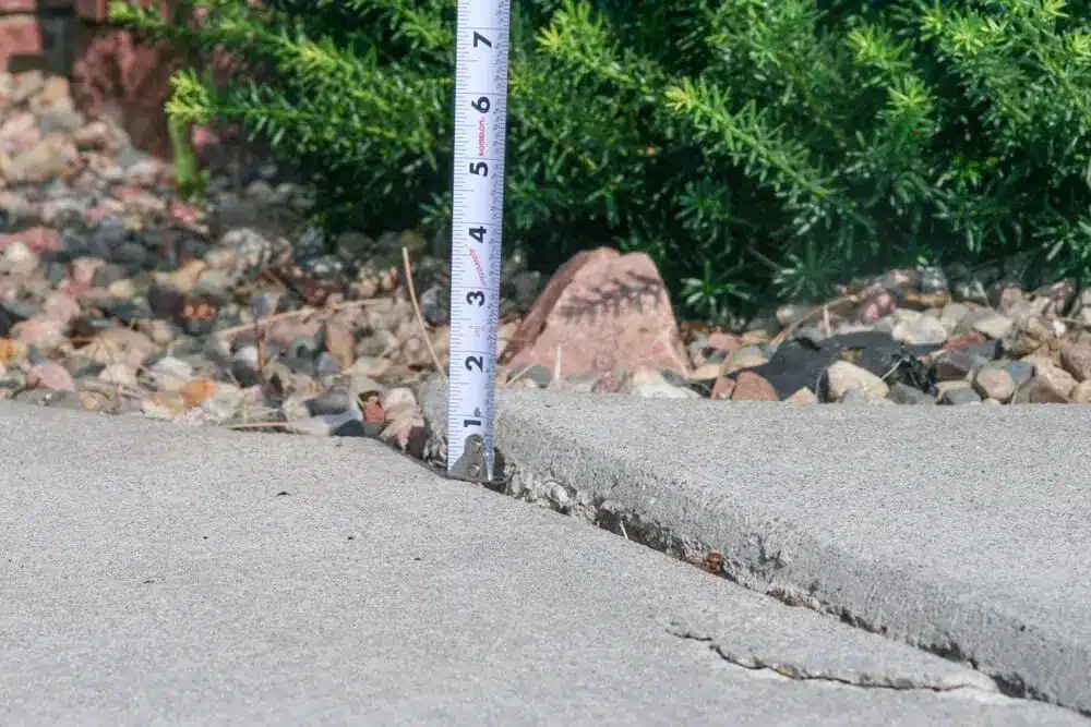 Sinking Concrete Sidewalk