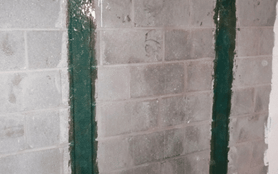 Installed Carbon Fiber Straps - Bowed Wall Repair