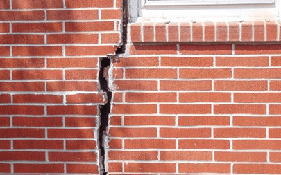 Cracked Bricks from Settling Foundation in Need of Structural Foundation Repair