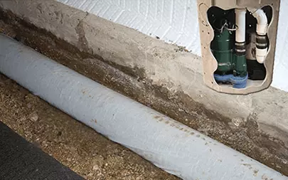 Crawl Space Drain Tile for Encapsulation