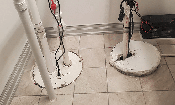 Basement Sump Pump and Battery Backup Sump Pump