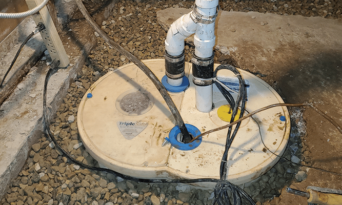 Basement Sump Pump and Drainage System
