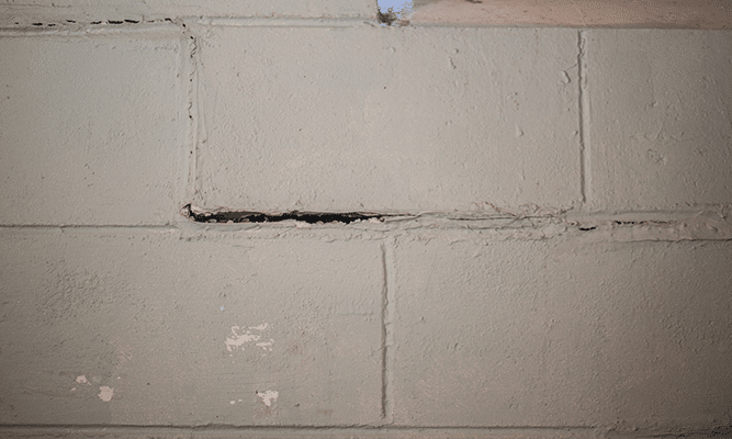 Block Wall Leaky Foundation Crack