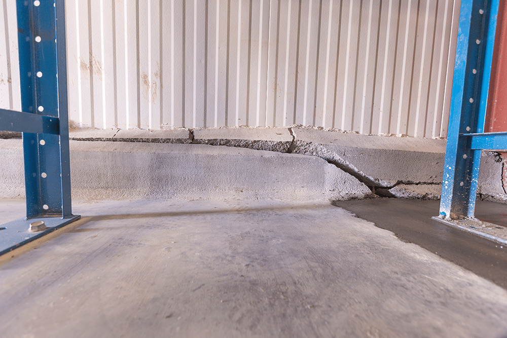 Sinking and Damage Concrete Warehouse Industrial