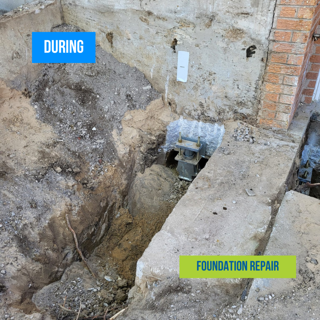 Foundation Pier Installation on Home In Burr Ridge, IL