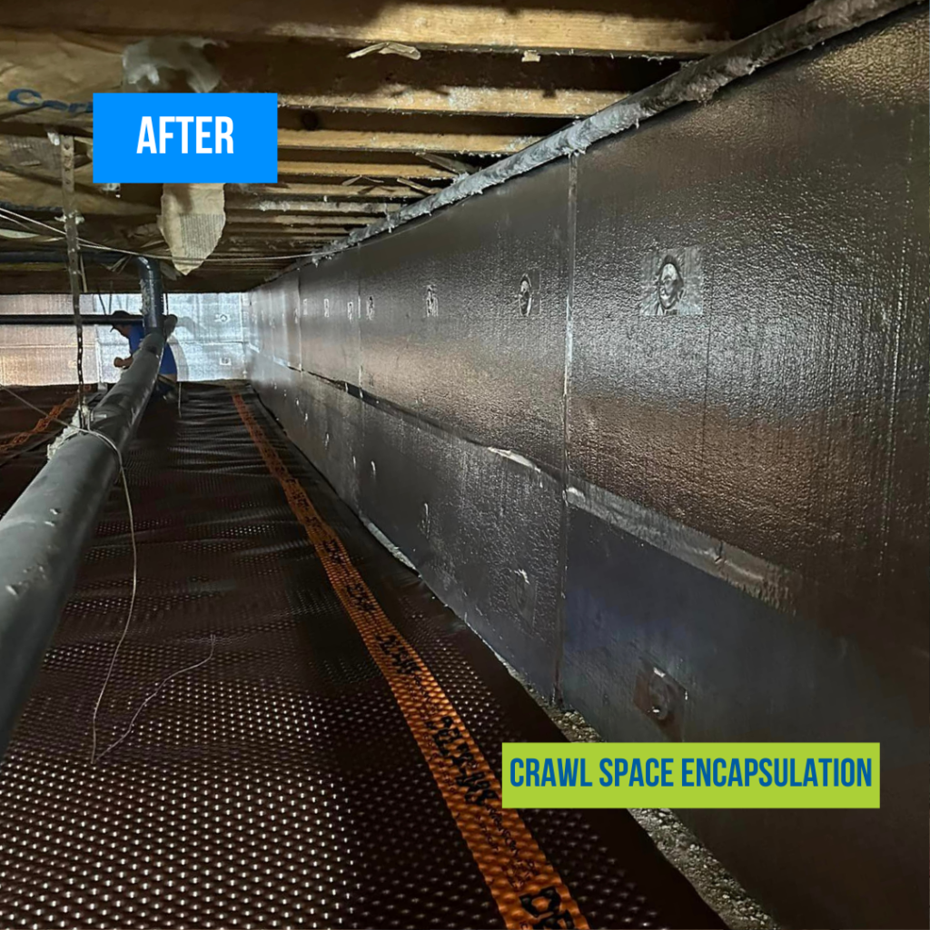 Crawl Space Floor Membrane and Silverboard Insulation After
