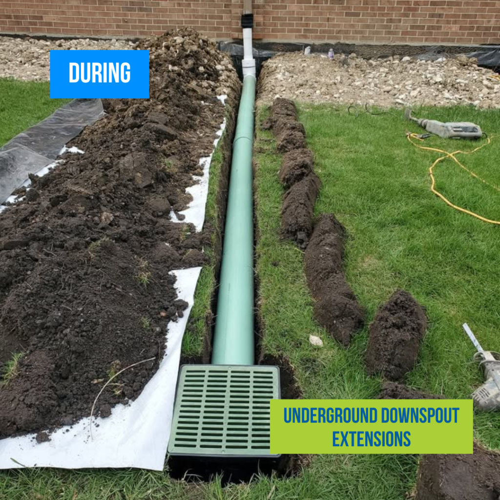 Underground Downspout Extensions in Naperville