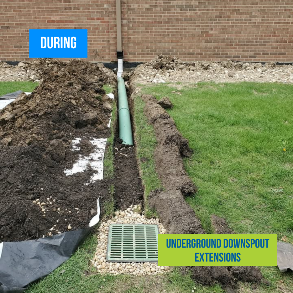 Underground Downspout Extensions in Naperville