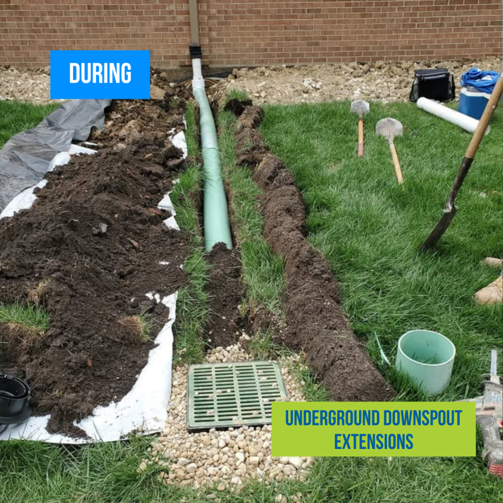 Underground Downspout Extensions in Naperville