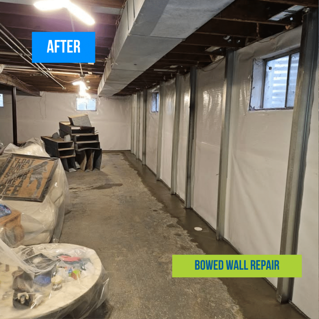 Bowed Wall Repair After in Chicago