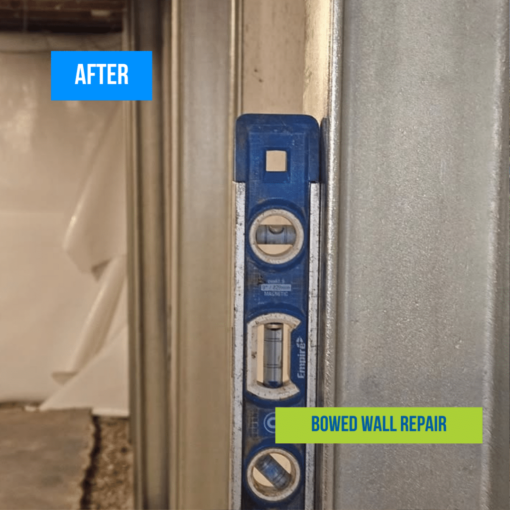 Level wall after bowed wall repair in Chicago