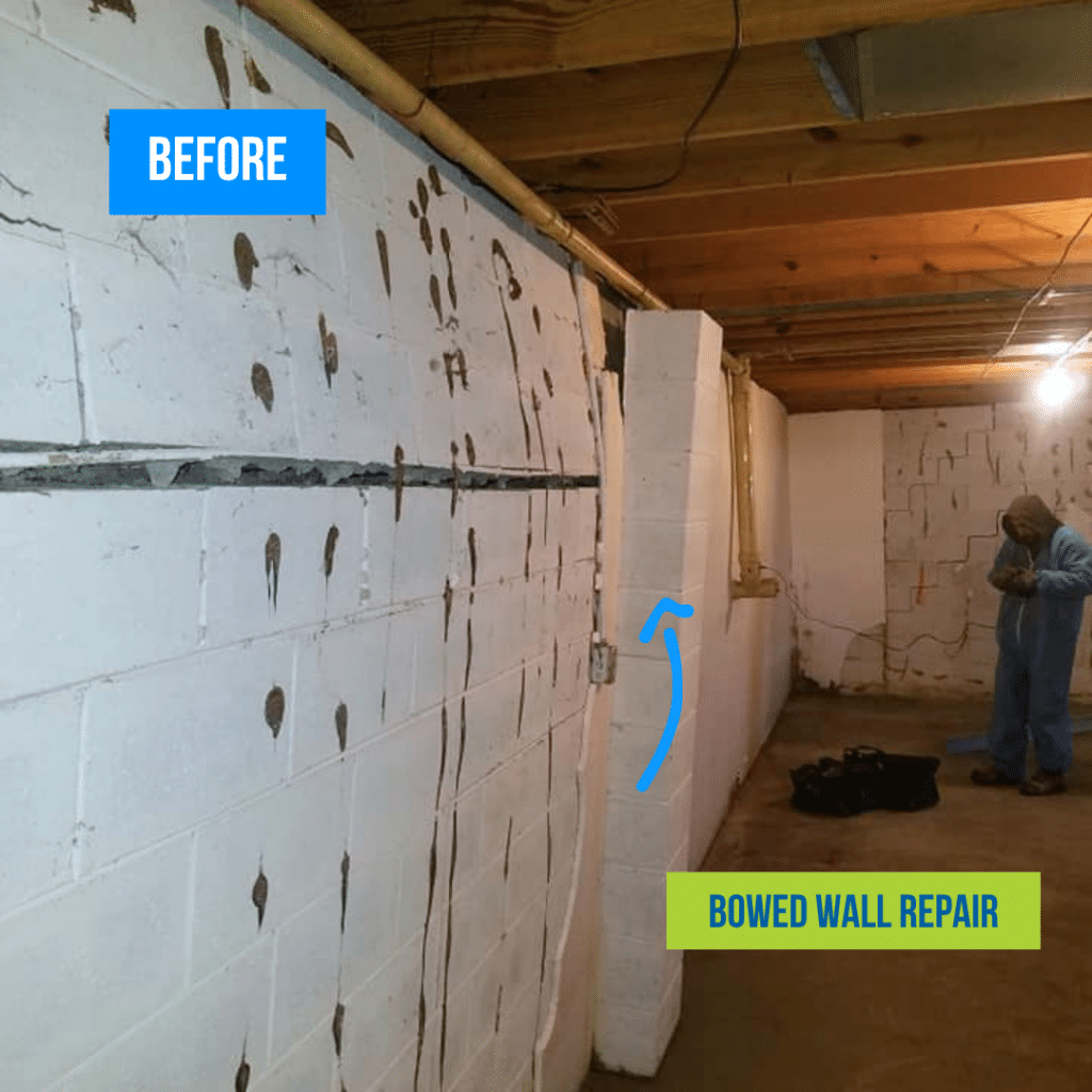 Bowed wall repair in Chciago