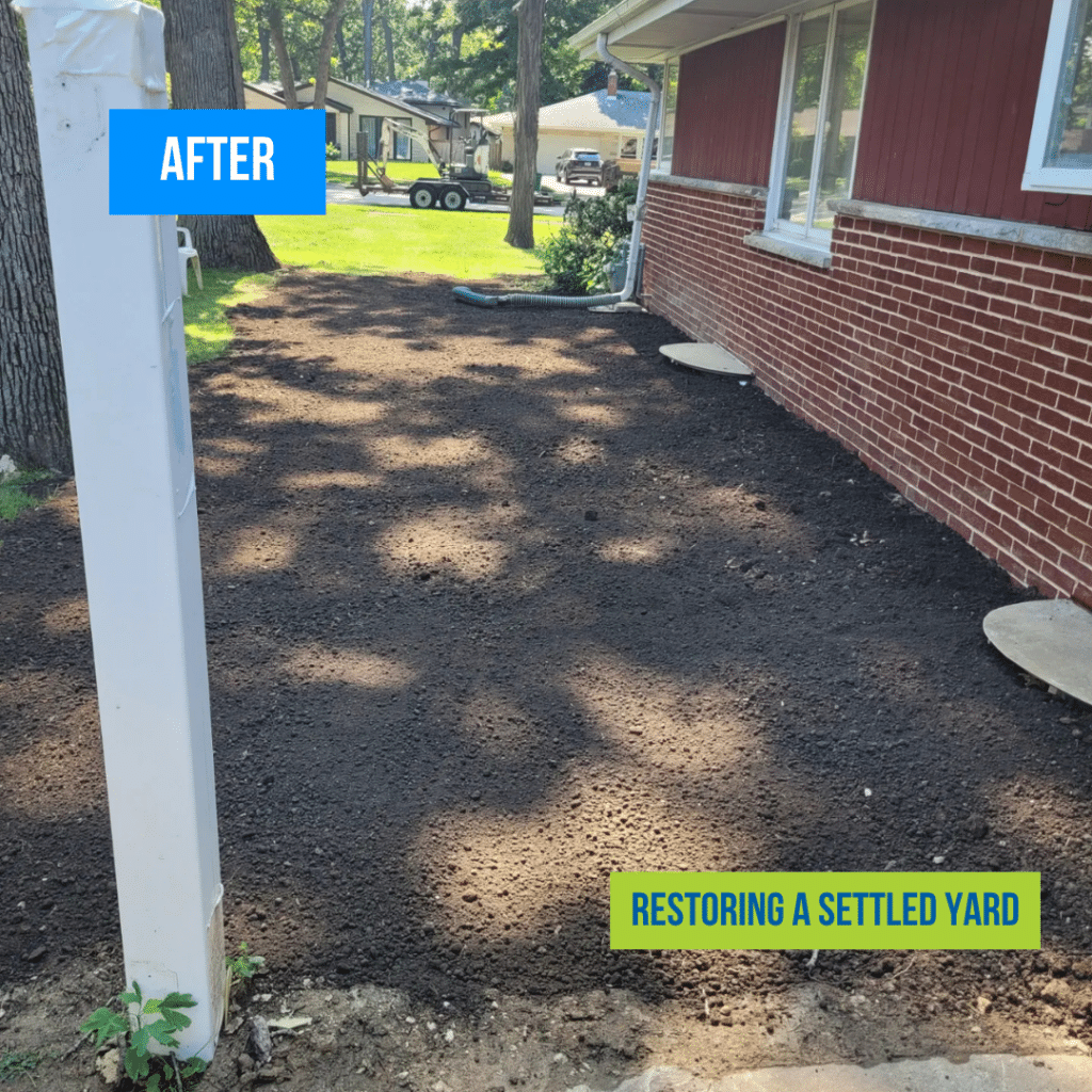 after re-leveling and fresh topsoil