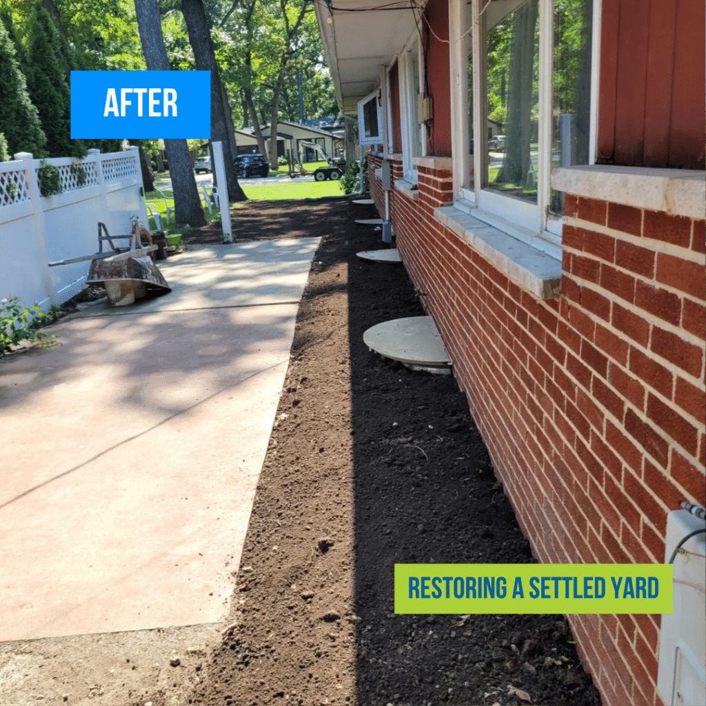 after re-leveling and fresh topsoil